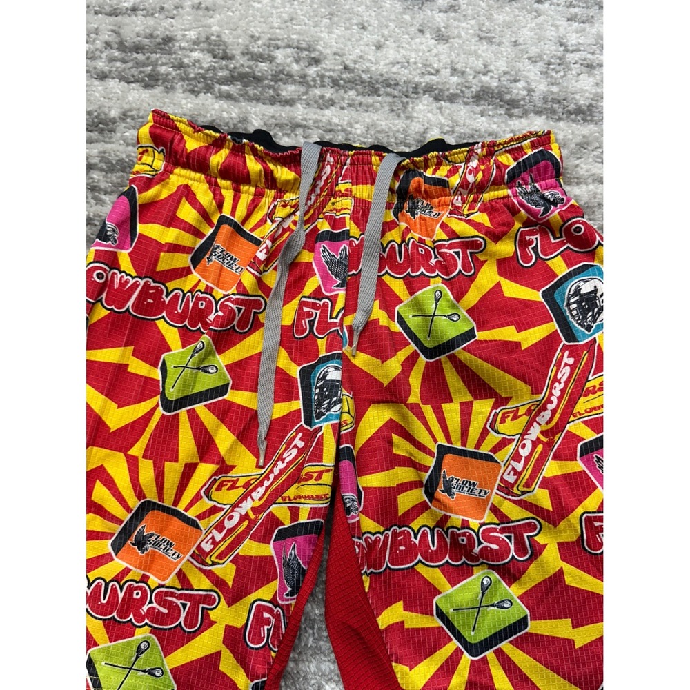 Flow Society Lacrosse Shorts Youth XS All Over Print Flowburst Graphic Athletic - Picture 3 of 8